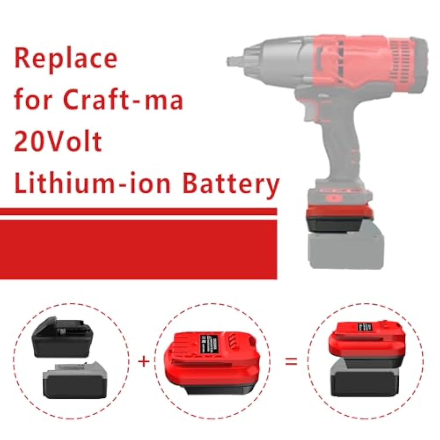 V20 Adapter Use For Craftsman 20V Cordless Tools,For Dewalt 20V 60V And For Milwaukee 18V M18 Li-On Battery Convert To Craftsman V20 Battery,Power For Craftsman 20V Power Tool