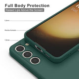 Samsung Galaxy S23 5G Phone Case, Dark Green, Stylish Liquid Silicone Slim Full-Body Protective Cover Compatible with Samsung Galaxy S23 6.1 Inch Phone Case
