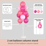 Balloon Column Kit Set Of 2 With Balloons Included - Balloon Tower With Stand, Base, And Pole,Backdrop Decoration For Wedding, Baby Shower, Birthday Party, Or Bachelorette Parties (Pink)