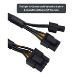 8 Pin Pcie Splitter Cable, Gpu Vga Pcie Female To Dual 8 Pin (6+2) Male Pci Express Power Adapter Braided Extension 9 Inches (23Cm)