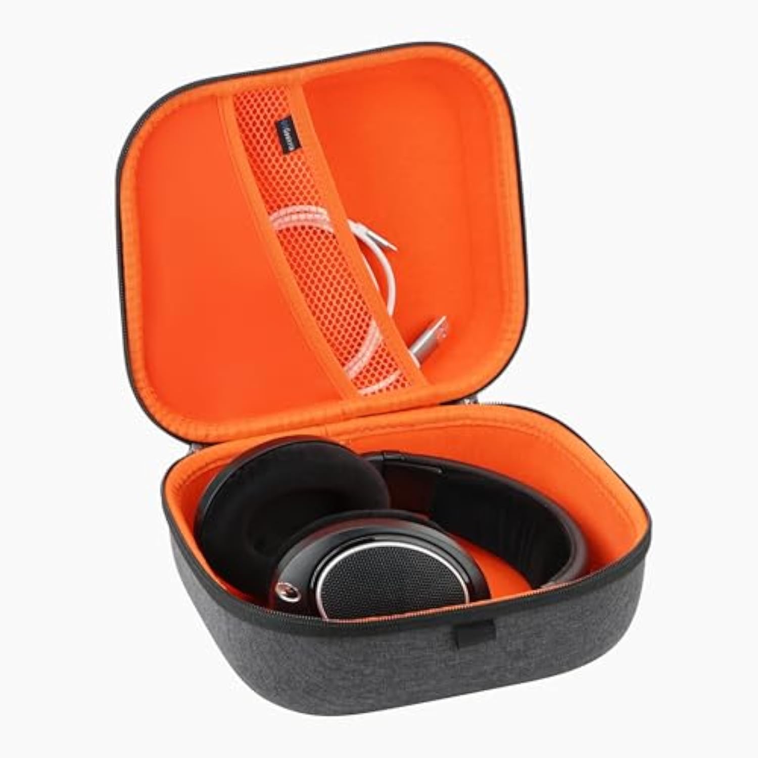 Geekria Shield Headphones Case Compatible with Sennheiser HD400PRO/HD 560S/HD598/HD 599SE/HD280PRO/HD 600, Replacement Hard Shell Travel Carrying Bag with Cable Storage (Dark Grey)