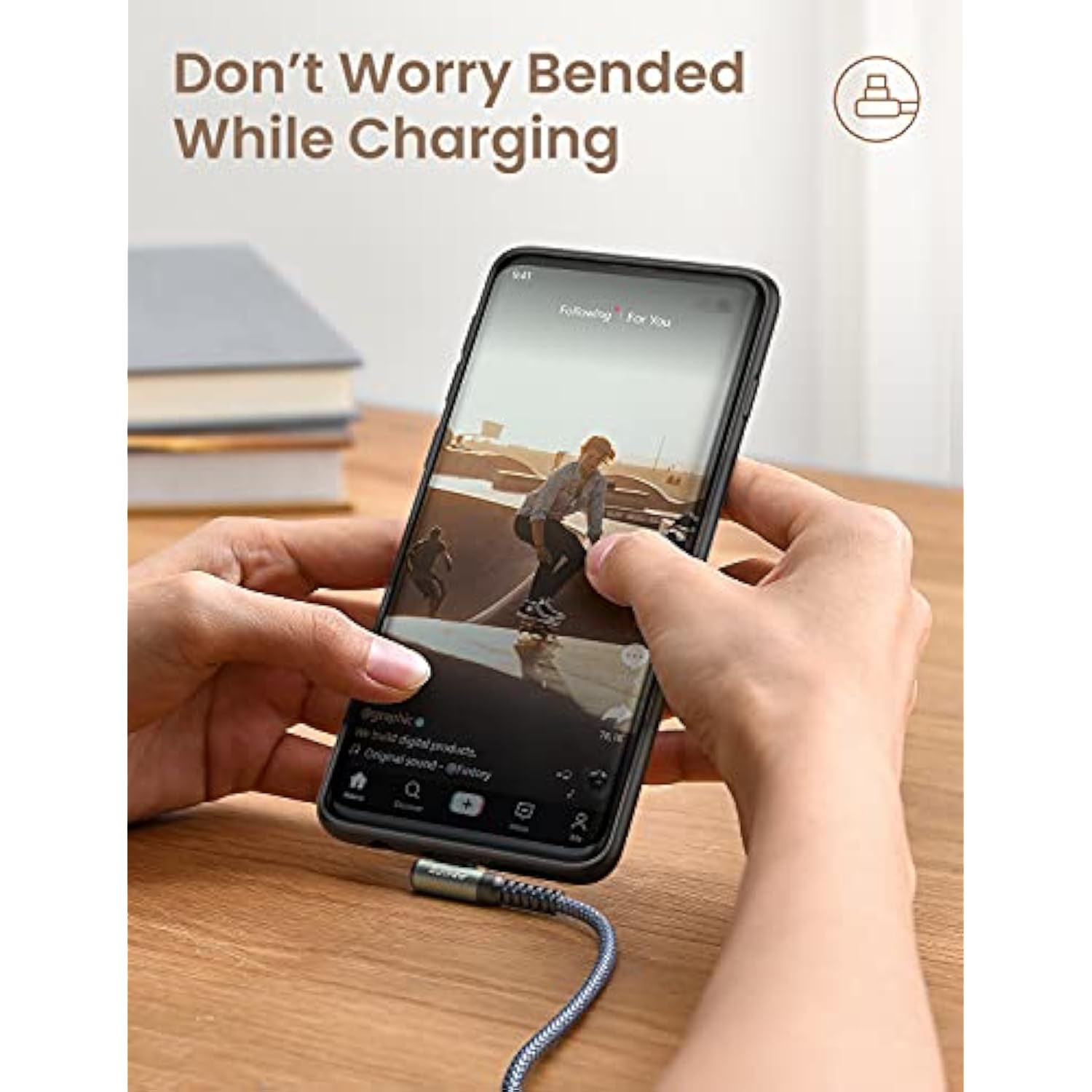 60W 4-Pack Type C To Type C Cable, Right Angle Super Fast Charging Usbc To Usb