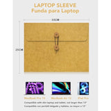 Macbook Air 13 Inch Sleeve, Made Of Kraft Paper, Waterproof & Antiscratch, Retro Design Laptop Sleeve For Macbook Air 13.3"/13.6" M4 M3 M2 M1