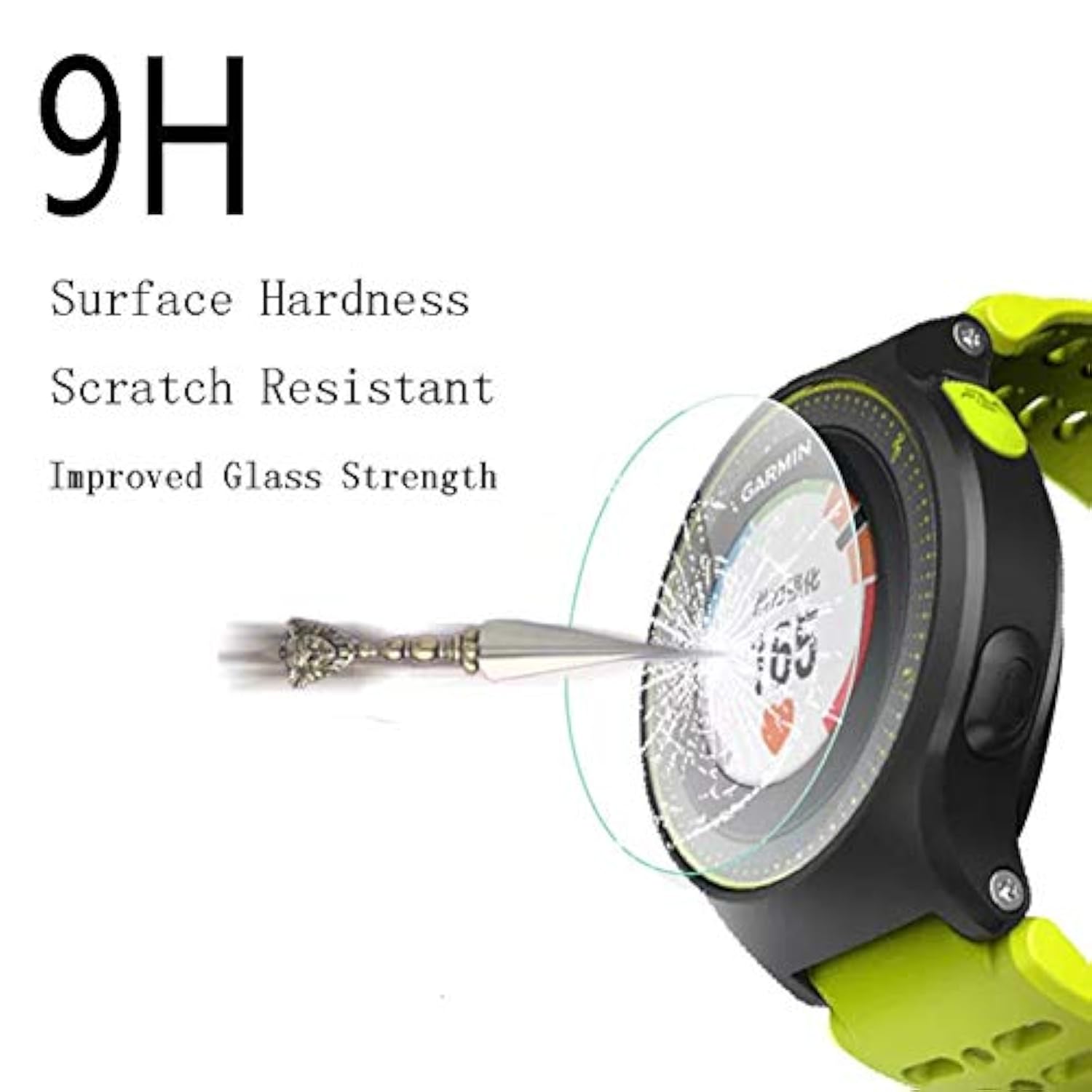 Watch Screen Protector (3 Pack) Compatible Garmin Forerunner 735Xt Tempered Glass Film Anti-Scratch High Definition Full Coverage And (1Pack) Silicone Case For Smart Watch