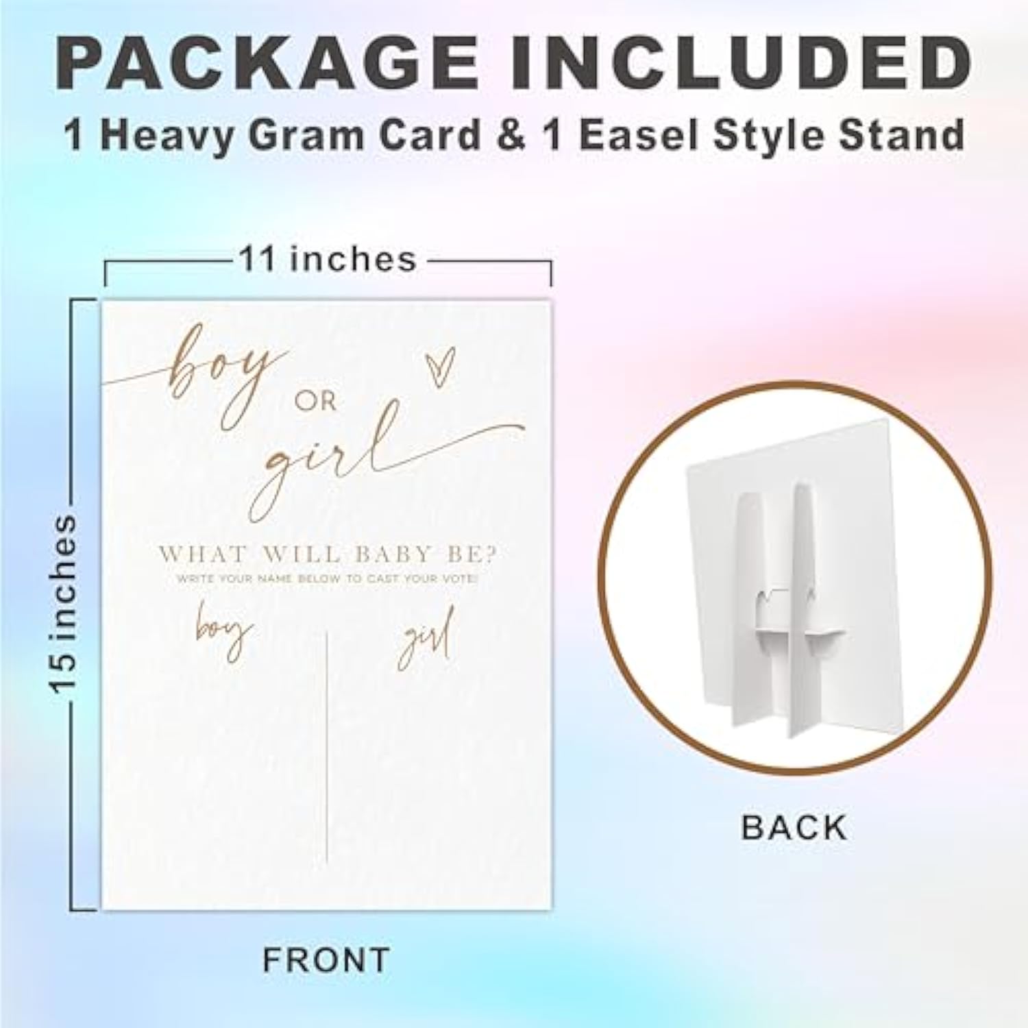 Gender Reveal Signature Voting Self-Standing Sign, Boy Or Girl - Minimalism Ivory - What Will Baby Be Guess He Or She Game For Baby Shower Party, Party Favor & Decoration(11"X 15") -A07