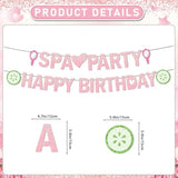 Spa Party Happy Birthday Banner Spa Birthday Party Supplies For Girls Women With Spa Birthday Banner Hanging Ceiling For Sleepovers Slumber Makeup Parties