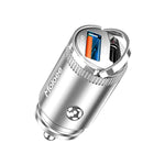 Usb C 60W Car Charger Fast Charge, Pd 30W & Qc 30W Dual Port, Metal Body Fast Charge Adapter With Flush Fit Pull Ring, Car Accessories Universal For Iphone 13 12 11 Pro Max Xs, Samsung Galaxy
