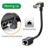 2Pack Cat6 Extension Cable 90 Degree,Cat6 Ethernet Extender Right Angle Upward