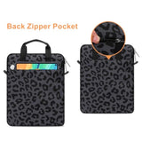 MOSISO 12.9 inch Tablet Sleeve Case for iPad Pro 13 M4 & iPad Air 13 M3 M2, iPad Pro 12.9 M2 M1 6/5th with Magic Keyboard&Smart Keyboard Folio, Leopard Grain Tablet Shoulder Bag with 3 Pockets, Black