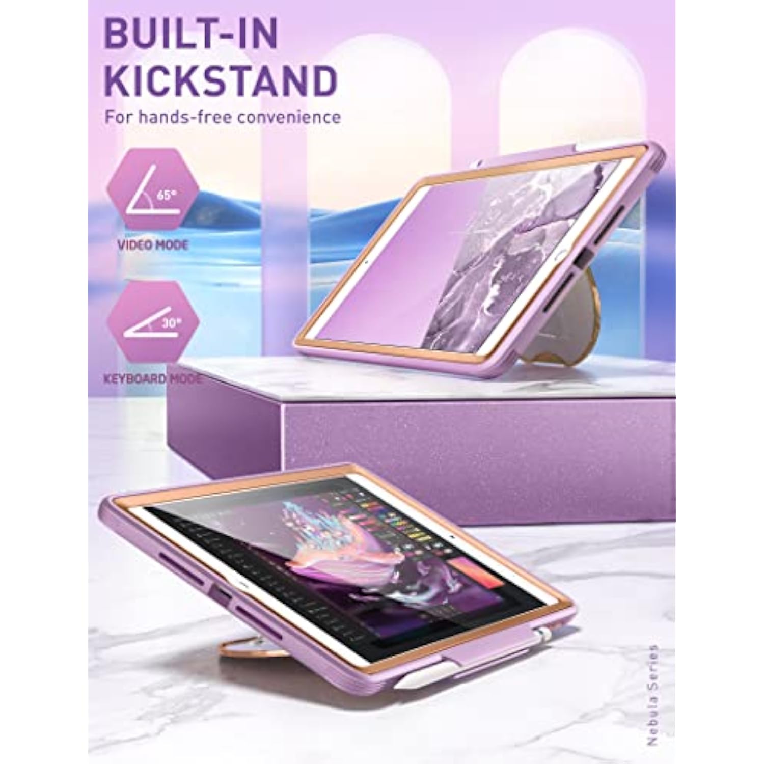 Nebula Case For Ipad Mini 6 (2021) With [Built-In Screen Protector] [Kickstand