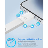 MoKo USB C Female to Lightning Male Adapter, Lightning Male to USB-A Female OTG Adapter Connector for iPhone 14/13/12/11 Pro Max/iPad/iPod/AirPods, Support 10W Fast Charging/Data Transfer/Audio