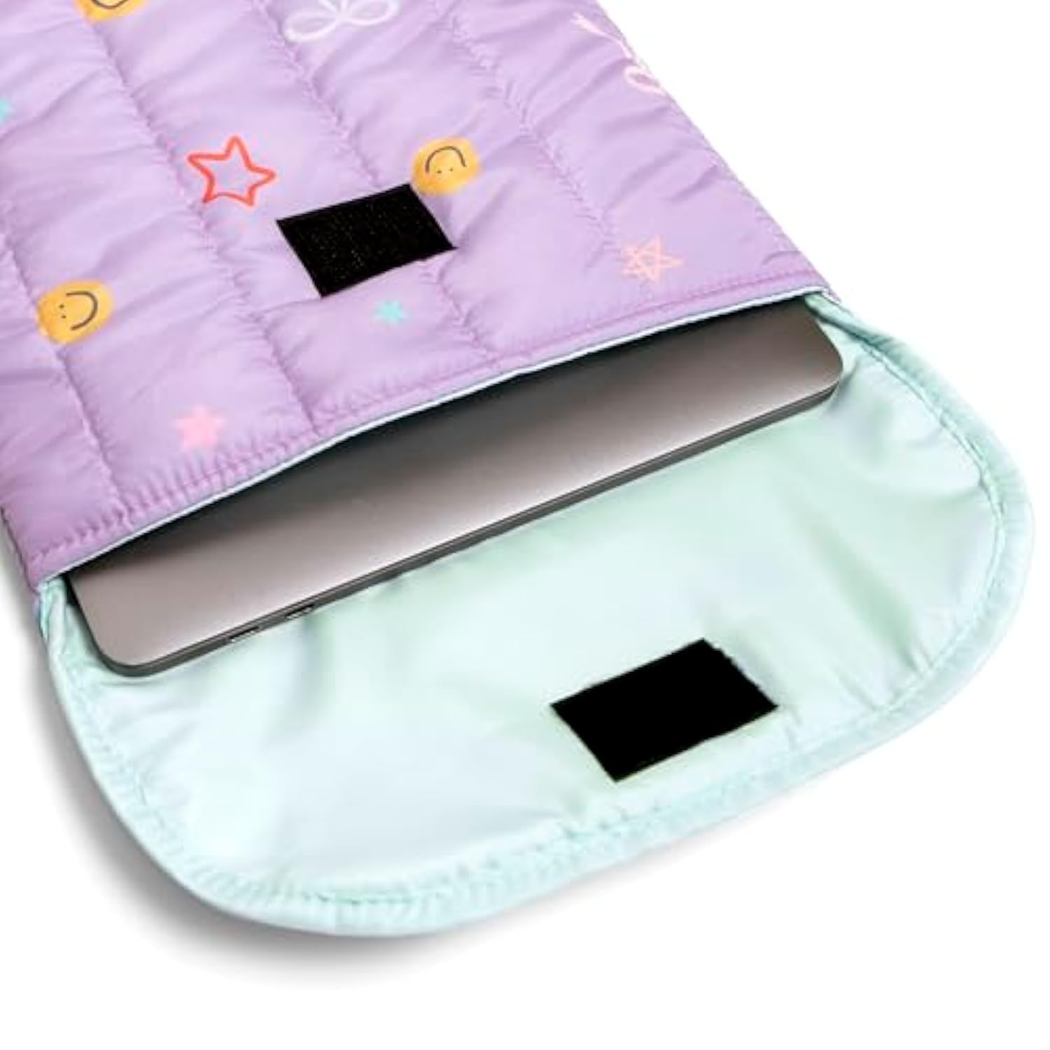 Purple Laptop Sleeve 13 Inches By - Cute Smiley Faces, Bow & Coquette Design, Laptop Cover & Accessories For Women, Office Essentials, Protective Case For 13-Inch Laptops