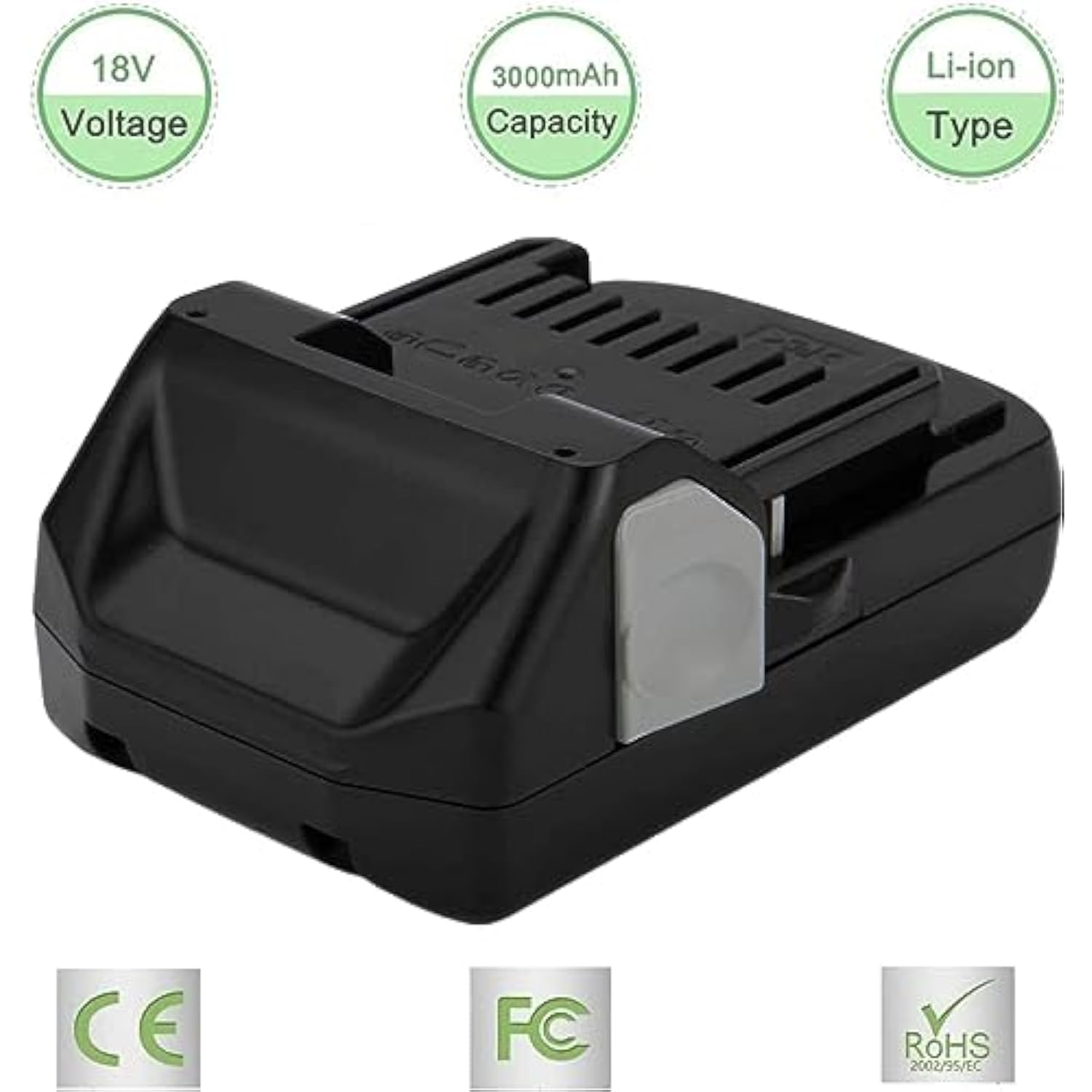 3.0Ah 18V Battery For Hitachi Bsl1815X Bsl1815S Bsl1830 Bsl1830C 330139 330557 339782 Replacement Battery Slide Style