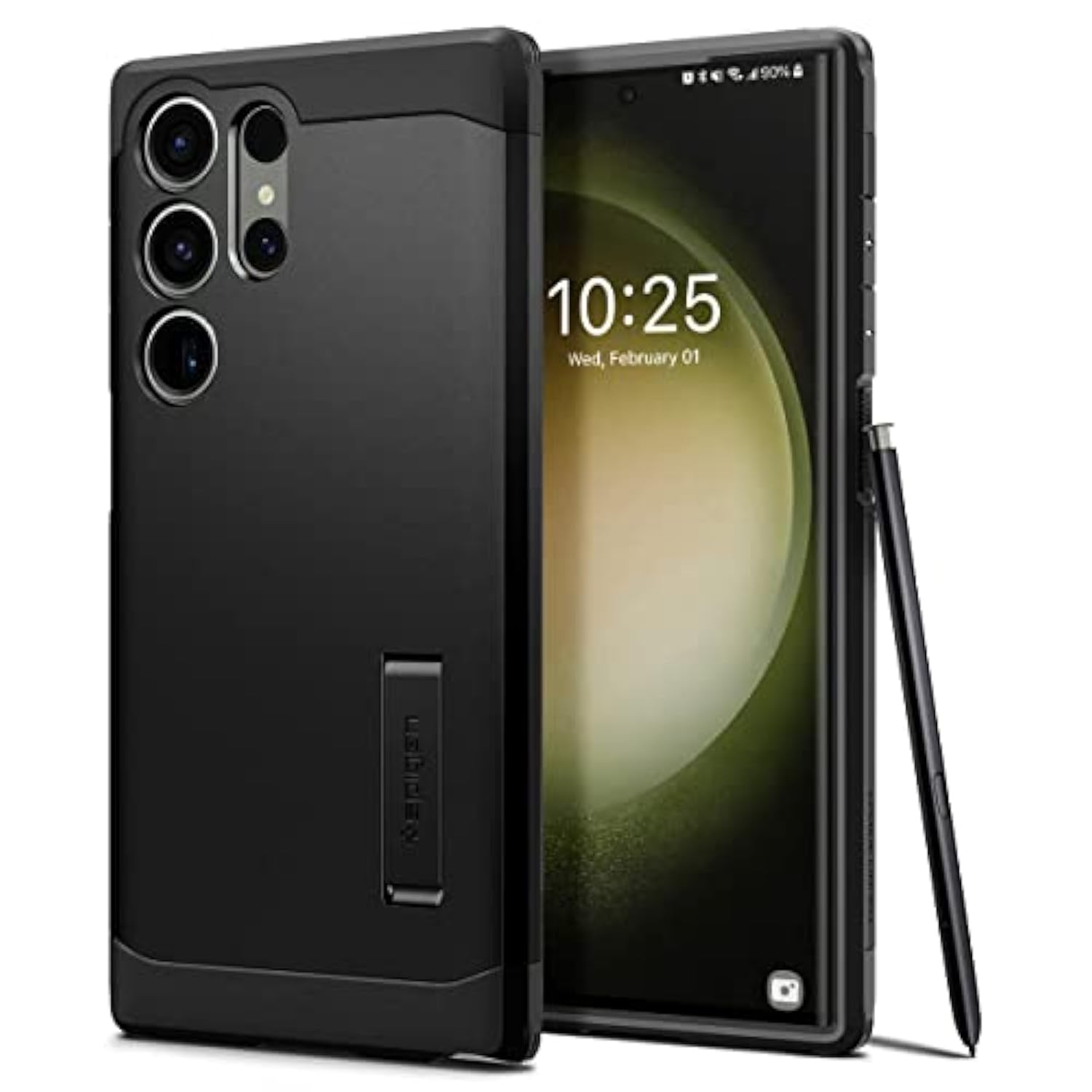 Spigen Tough Armor Designed for Galaxy S23 Ultra Case (2023) [Kickstand] [Military-Grade Protection] - Black