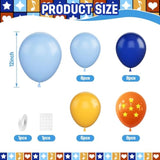 Blue And Orange Balloons, 30 Pcs 12Inch Royal Blue Gold Latex Orange Balloons White Balloon For Kids Boys Ball Birthday Baby Shower Party Decoration
