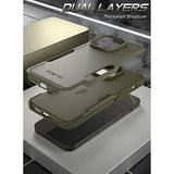 Neon Case Compatible With Iphone 14 Pro Max, Dual Layer Rugged Slim Shockproof Drop Protection, Military Green