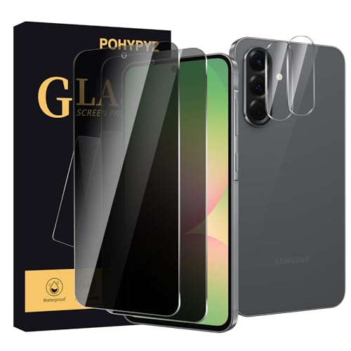 [2+2 Pack Privacy Screen Protector for  Galaxy A56 5G?2 Anti-Spy Tempered Glass Film+2 Camera Lens Protector, Anti-Scratch, 9H