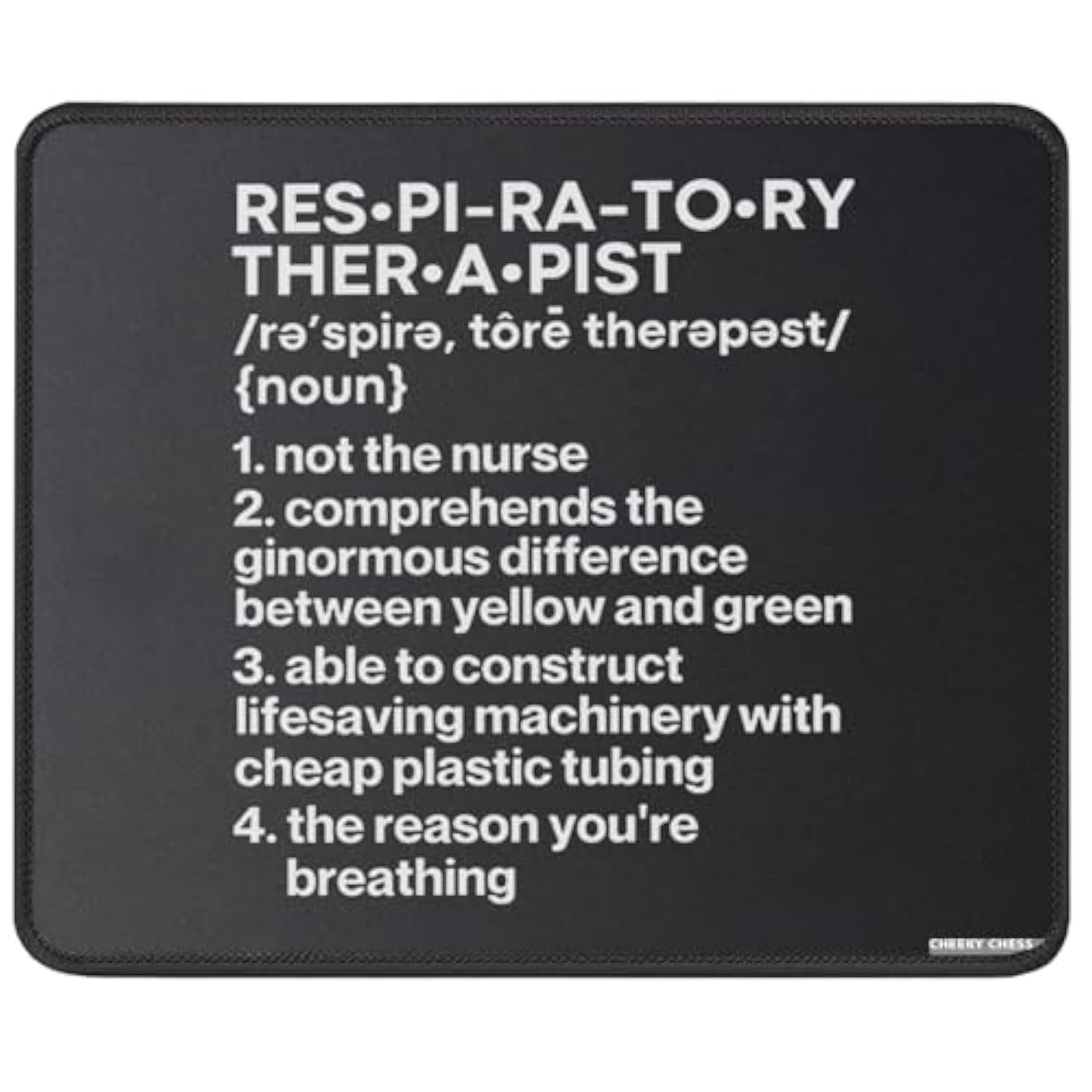 Funny Respiratory Therapist Definition Mouse Pad - Therapy Rt Care Week Gift Mousepad Mouse Mat For Office Laptop 9.5 In, Medium, Black