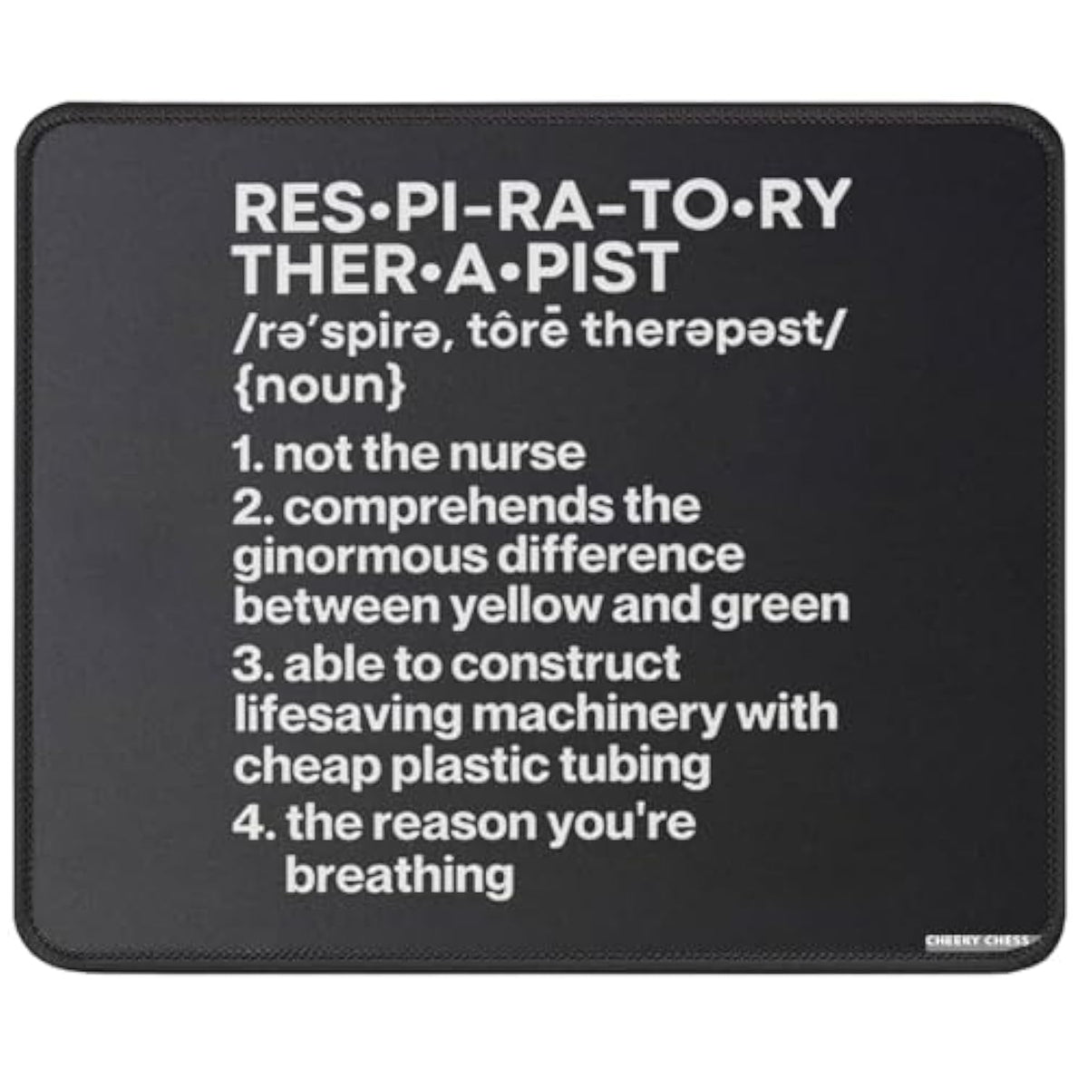 Funny Respiratory Therapist Definition Mouse Pad - Therapy Rt Care Week Gift Mousepad Mouse Mat For Office Laptop 9.5 In, Medium, Black