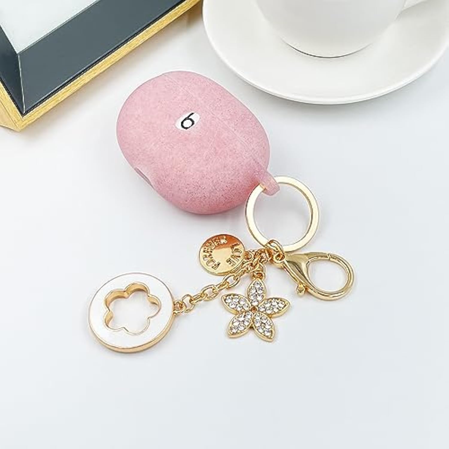 Case Compatible With Beats Studio Buds (2021) / Beats Studio Buds + (2023) Silicone Protective Case For Beats Wireless Earbuds With Keychain (Rose Gold)