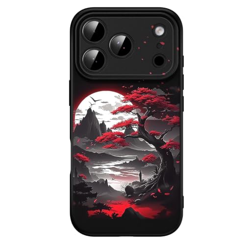 for 17 Pro Max Case Anime Compatible with Magsafe, Silicone Black Cute Japanese Anime Design Magnetic Shock Proof Heavy-Duty Protection Phone Case