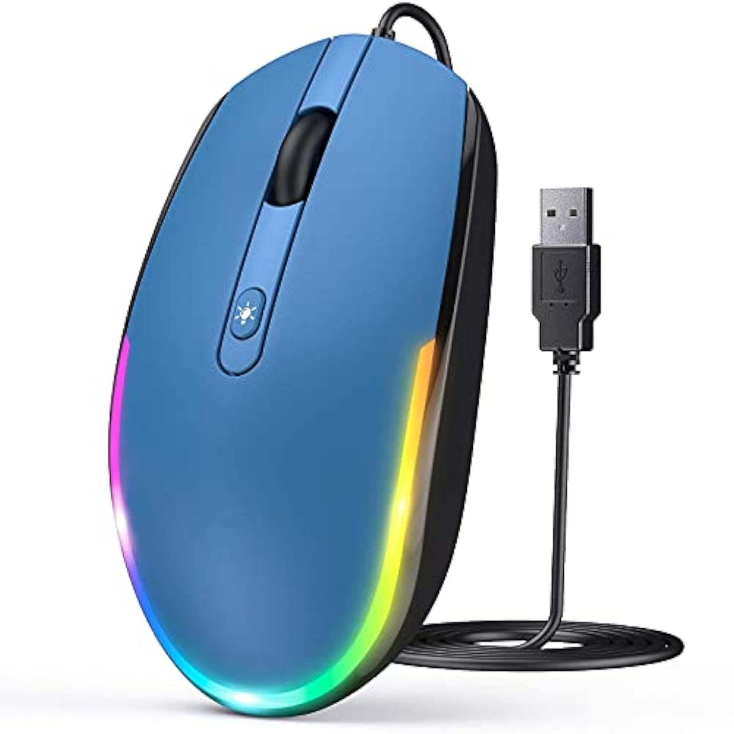seenda Wired Mouse - USB Computer Mouse Wired with RGB Backlit Optical LED Mou