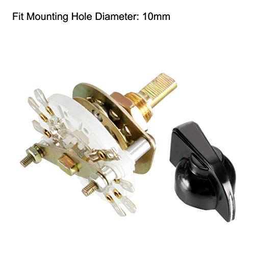 2P3T 2 Pole 3 Throw Single Deck Band Channel Rotary Switch Selector With Plastic Knob