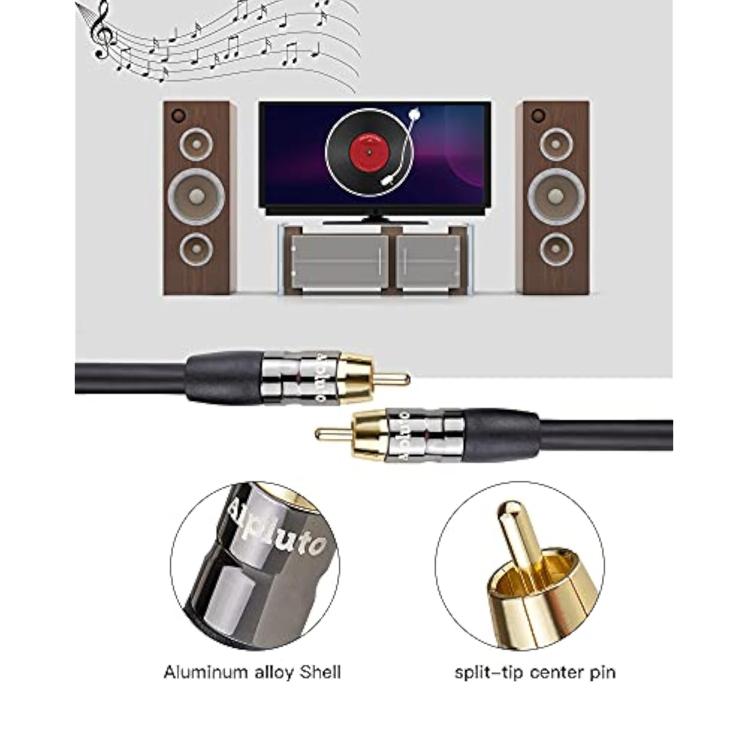 Subwoofer Cable, Rca To Rca Audio Cable,Subwoofer Cable Dual Shielded With Gol
