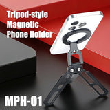 MPH-01 Magnetic Pocket Phone Tripod Foldable Compatible with Magsafe for iPhone 17/16/15/14/13/12 Plus Pro Max Series, Cell Phone Tripod Mount Handle