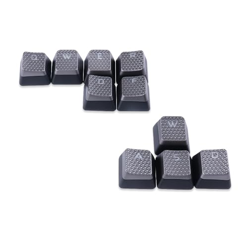 10Keys Backlit Textured Keycaps Replacement For Corsair K100 And K70Pro Mechanical Gaming Keyboard (Silver Grey Hexagonal)