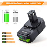 2-Pack 3.6Ah P108 18V Lithium Batteries Compatible with Ryobi One+ Tools