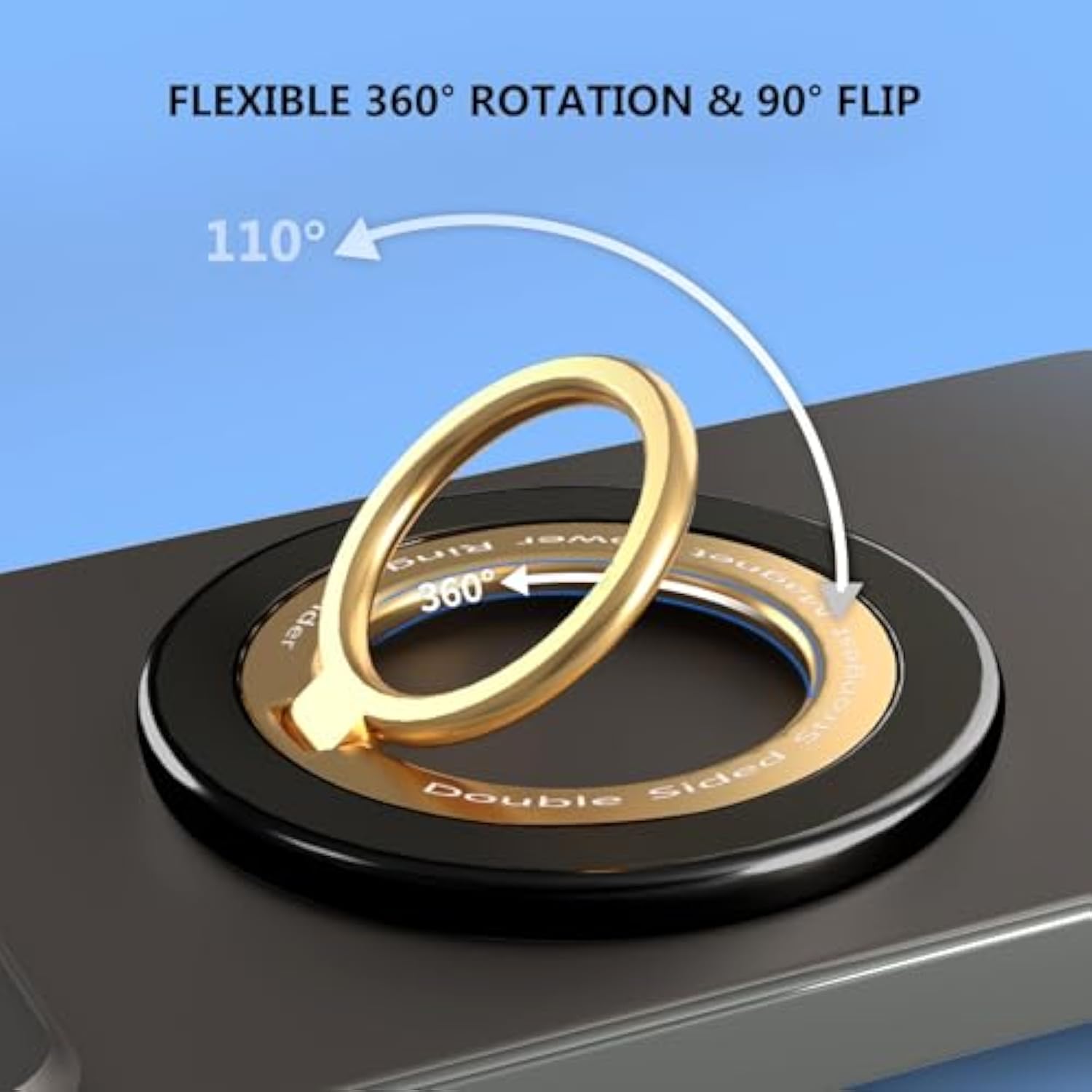 Magnetic Phone Ring Holder For Magsafe Pop Socket,?Two-Sided Magnetic? 360° Rotation Magnetic Phone Grip For Iphone 16/15/14/13/12 Series/Samsung/Google,Pop Socket For Iphone (Black)