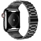 Compatible With Apple Watch Bands 44Mm Series 6 5 4 Se, Upgraded Stainless Steel Band With Iwatch Screen Protector Case For Men Women Black/Black