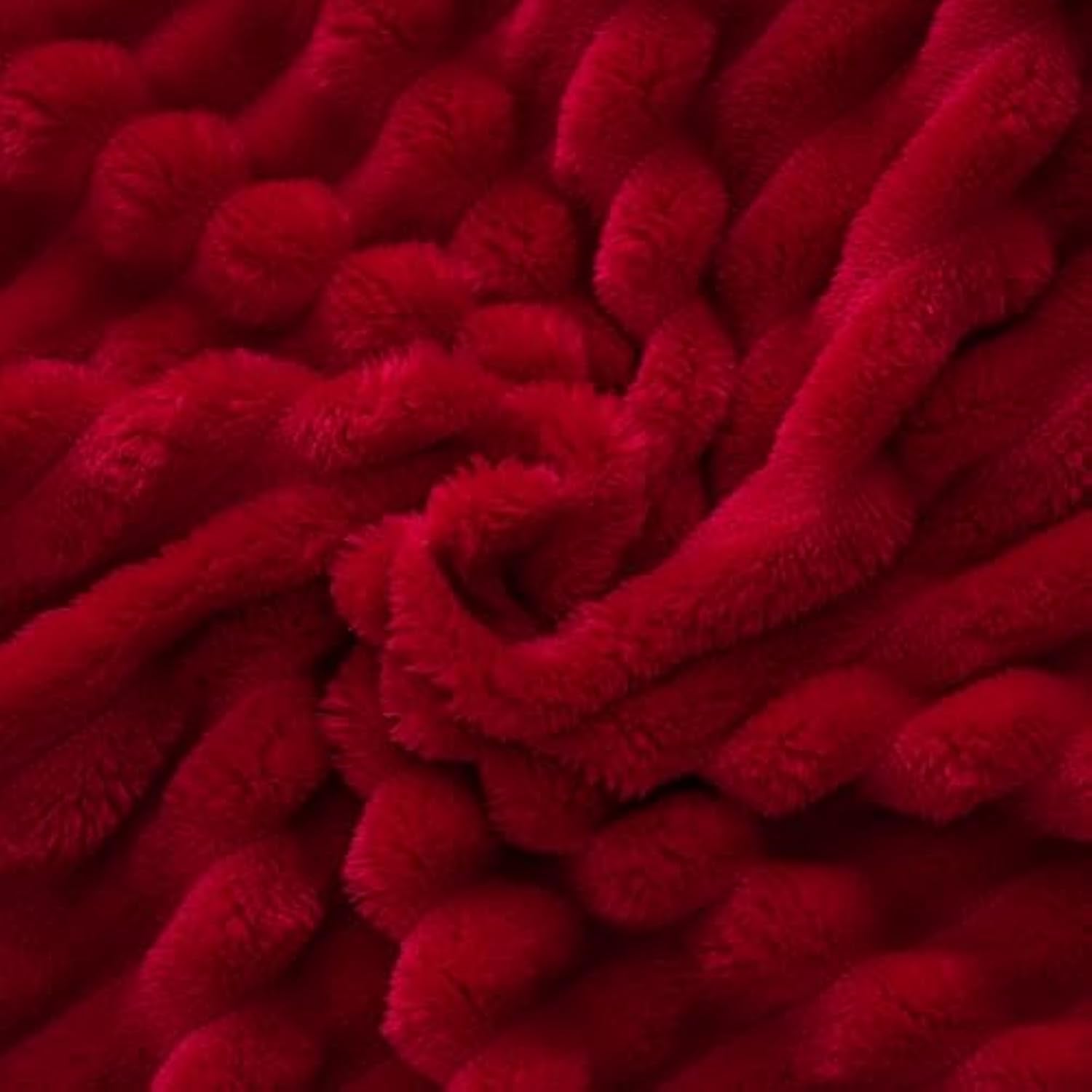 Valentines Day Decorations Red Fleece Throw Blanket 50”×60” For Couch Sofa Bed,Super Soft Cozy Plush Microfiber Flannel Blanket With Stripes Design Lightweight For Adults,Woman,Girls Gifts