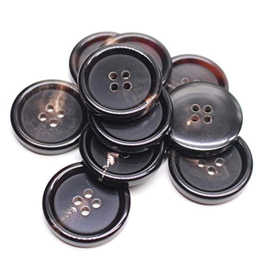 10Pcs 1 Inch Real Horn Buttons For Blazer, Suit, Coats, Overcoat, Wint