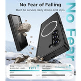 Magnetic For Samsung Galaxy Z Fold 6 Case With Privacy Screen Protector + Hd Screen Protectors, [Compatible With Magsafe] Full Body Shockproof Slim Cover With Hinge Protection, Black