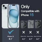 Case for iPhone 15 6.1-Inch, Non-Yellowing Shockproof Phone Bumper Cover, Anti-Scratch Clear Back (Clear)