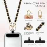 Bfsddm Crossbody Phone Strap - 2 Pads, Leather & Wrist Strap, Adjustable Finger Strap, Universal Phone Lanyard