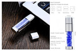 128Gb Jewelry Crystal Lipstick Usb Flash Drive,High Speed Memory Stick,Blue