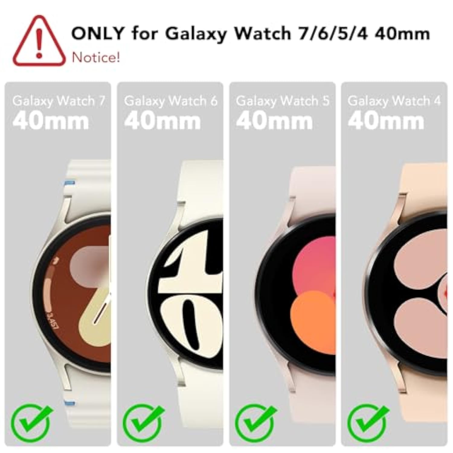 4 Pack Samsung Galaxy Watch 7 Screen Protector Smart Watch Screen Protectors For Galaxy 7 40Mm, Samsung Watch Accessories For Galaxy Watch 7/6/5/4 40Mm(Not For Others Models)