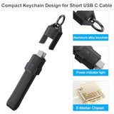 Usb C Cable Keychain, 240W Usb C Keychain Cable, 80Gbps Data Transfer, 8K 60Hz Video Display For Iphone 16 15, Thunderbolt 4/3, Laptop, External Ssd, In Black 13Cm
