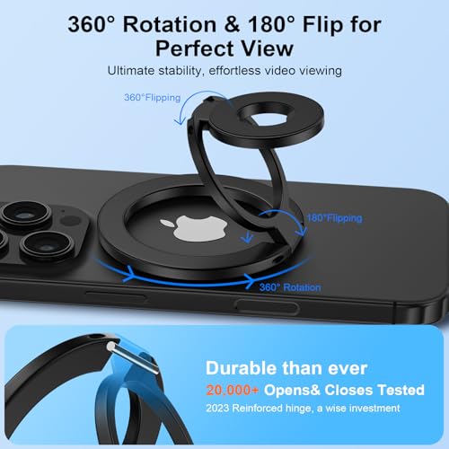 Magnetic Phone Ring Holder for MagSafe Gym Phone Grip Stand Finger Ring Kickstand Dual-Sided Magnetic Stand for iPhone 17 16 Pro Max 16e 15 14 13 12