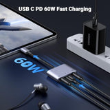 Ugreen Usb C To 3.5Mm Audio Adapter 3 In 1 Charger And Headphone Splitter Usb C To Aux Dual Headphone Jack With Pd 60W Fast Charge Cable For Iphone 15 Pro Max, Galaxy S24/23 Ultra, Pixel 8, Ipad Pro