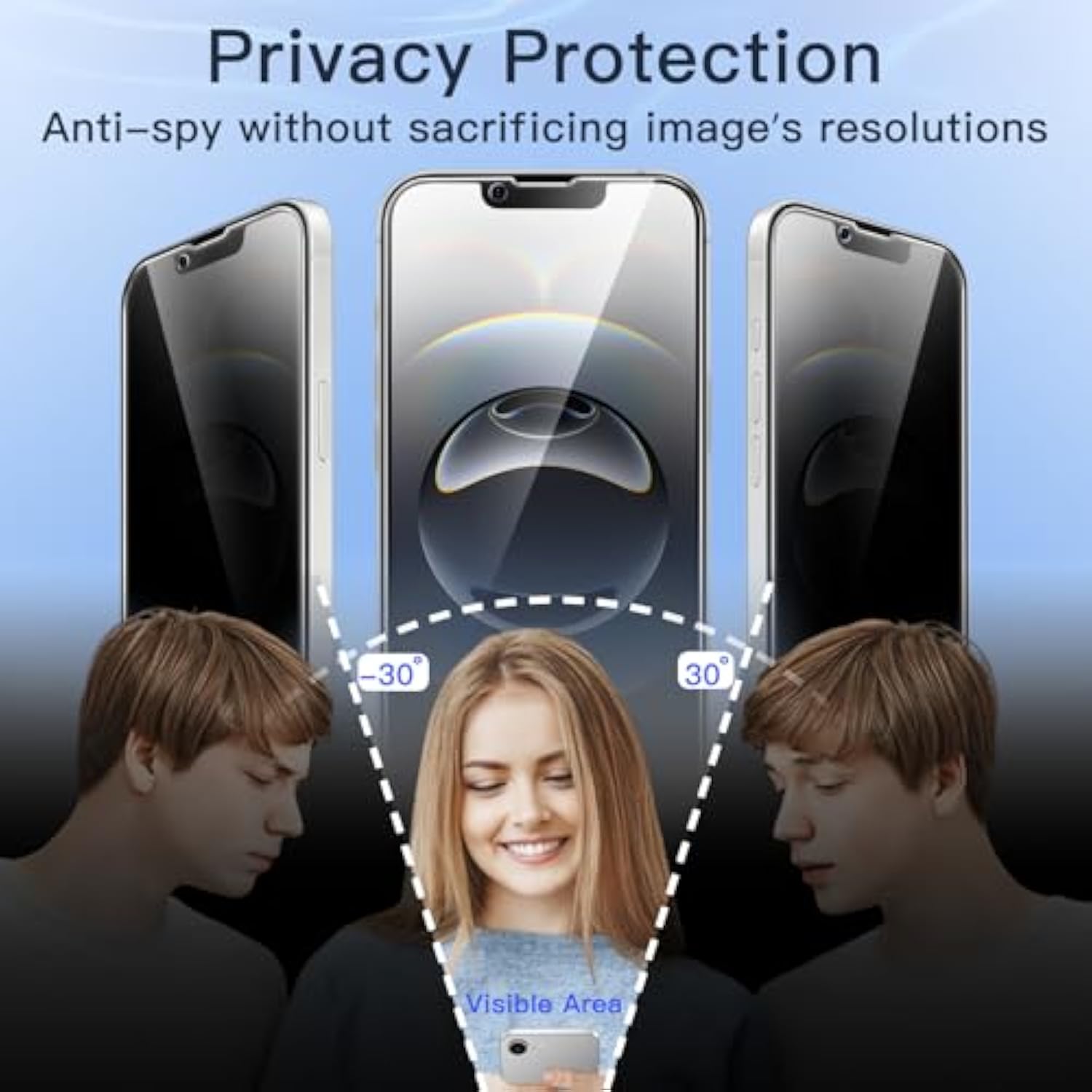 JETech Privacy Full Coverage Screen Protector for iPhone 16e 6.1-Inch 2025, Anti-Spy Tempered Glass Film, Edge to Edge Protection Case-Friendly, 2-Pack