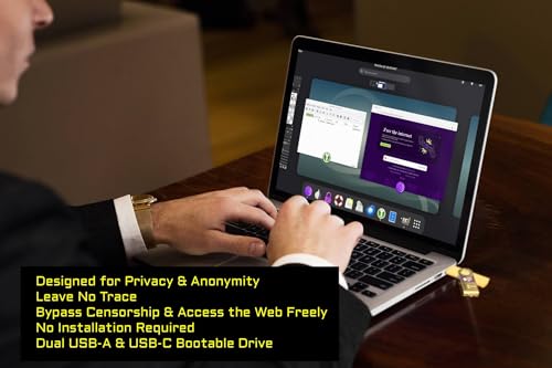 Linux Tails Bootable Usb Flash Drive For Pc Anonymous Internet Access & Privacy-Focused Operating System Run Live On Any Computer Without Leaving Traces Or Censorship