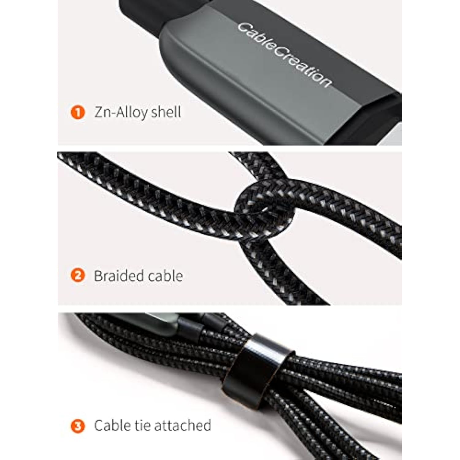 CableCreation 3.3FT USB C to USB C Cable PD 100W with LED Display, Braided USB