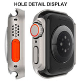 For Watch 45Mm Screen Protector Case, [ Looks Like Ultra Protector Case ] Tempered Glass Unique Design Case Cover For Iwatch Series 7/8/9 Series Se 2 45Mm (Titanium For Iwatch 45Mm)