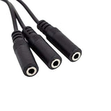 3.5Mm (1/8") Trs 1 Male To 3 Female 3-Way Stereo Splitter Audio Cable