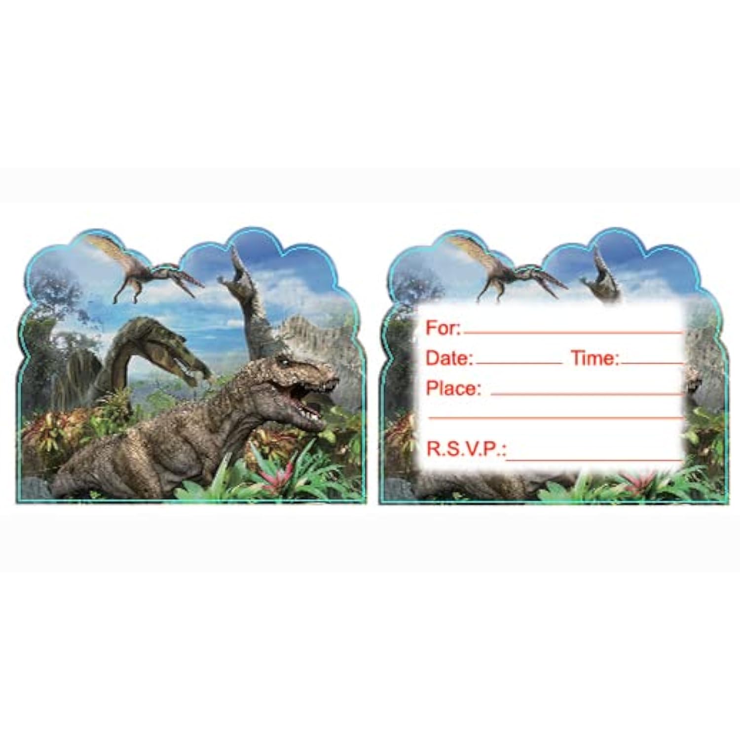 20Pcs Dinosaur Birthday Party Invitations,Dinosaur Invitations Birthday Party Supplies Decoration (Invitations4)