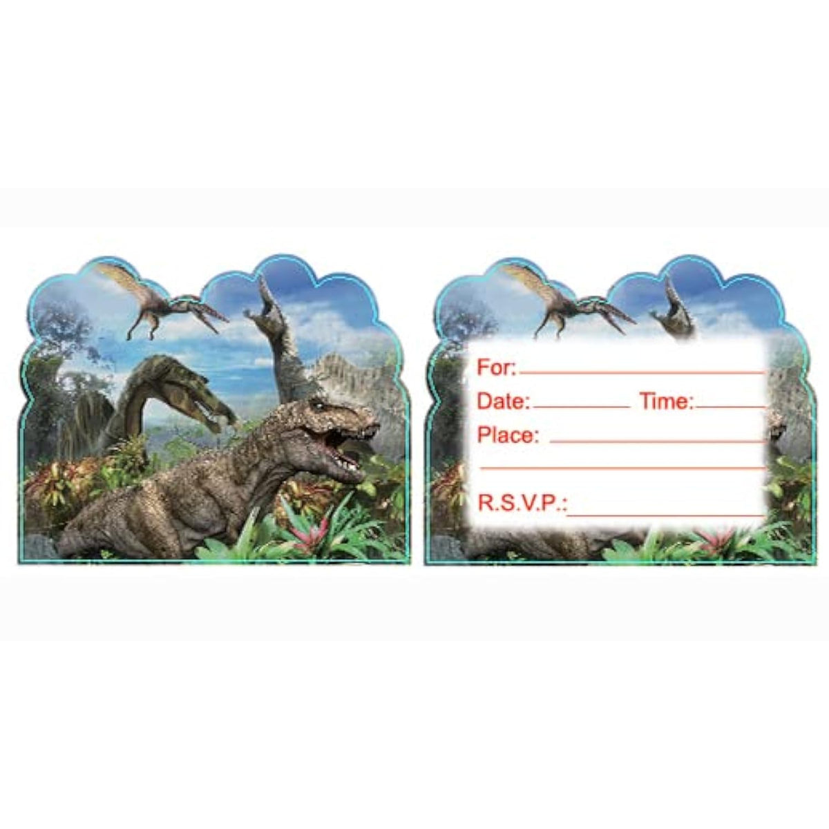 20Pcs Dinosaur Birthday Party Invitations,Dinosaur Invitations Birthday Party Supplies Decoration (Invitations4)